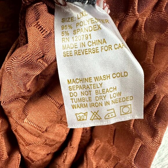 True Rock Women's Honeycomb Stretch High Waist Leggings Running Errands Rust  L - Picture 8 of 9